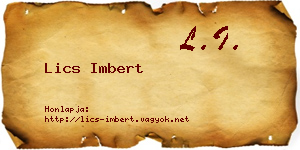 Lics Imbert névjegykártya